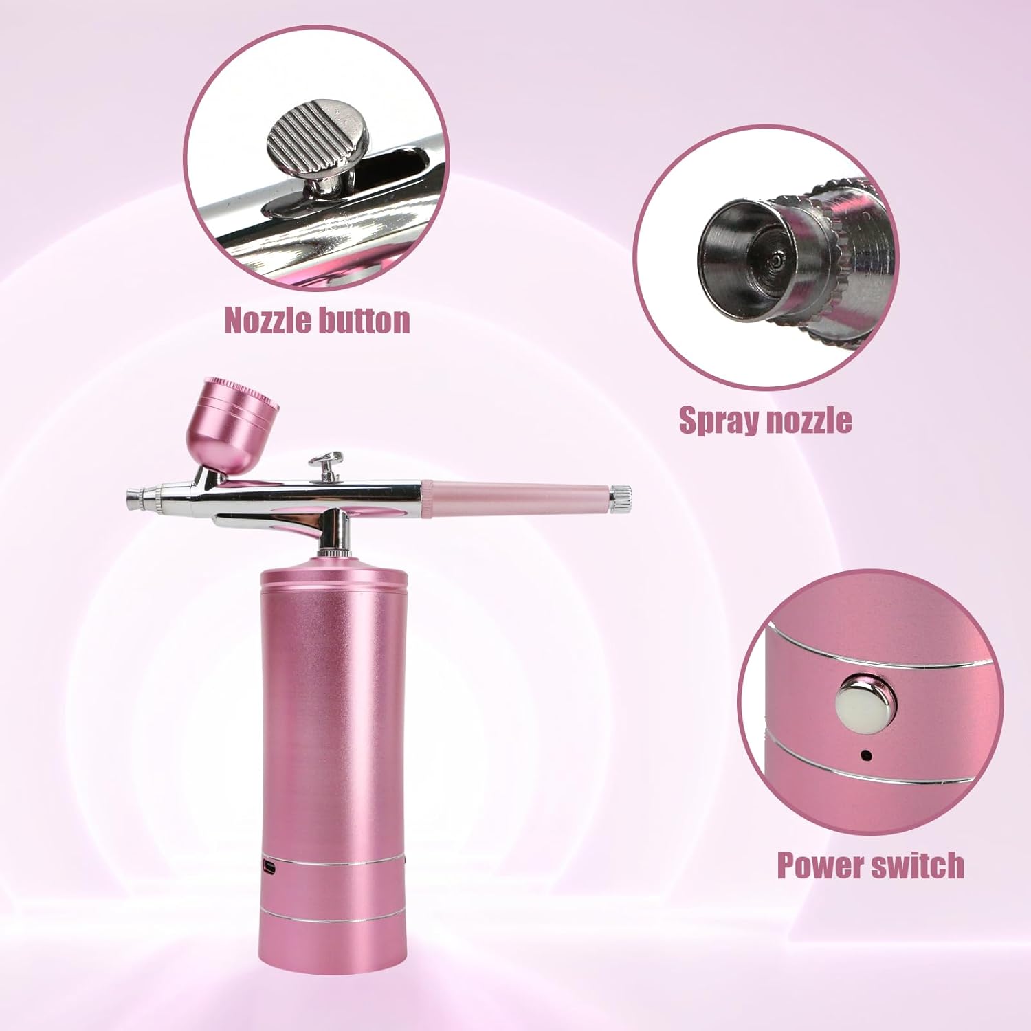 Oxygen Facial Machine – Handheld High Pressure Mist Spray Steamer for Skin Rejuvenation, Deep Cleaning, and Moisturizing – Portable, Rechargeable Airbrush