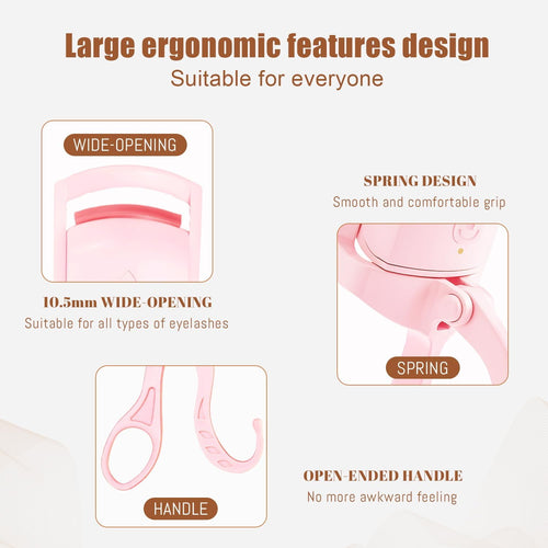 C-Shaped Heated Eyelash Curler Fast Heat Up in 5s - Rechargeable Electric Eyelash Curler for 24H Long Lasting Curls - Safe Anti-Burn Lash Curler Elevate