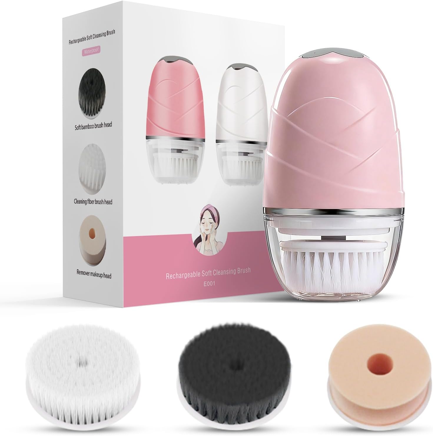Facial Cleansing Brush, Mini Electric Face Scrubber, Waterproof Face Exfoliator Brush for Deep Cleansing, Portable Face Wash Brush for Travel, Easy