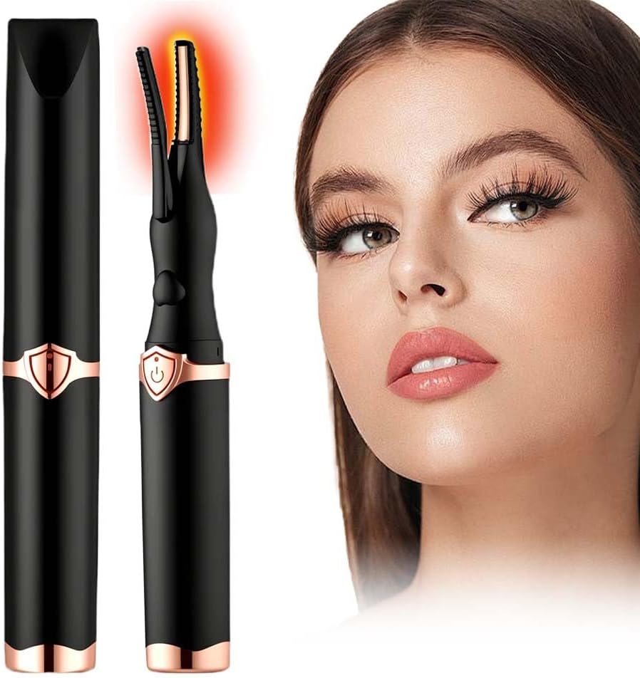 Heated Eyelash Curler, Electric Eyelash Curler for Instant Glam with USB Charging 3 Temperature Modes, 2-in-1 Clip-Type Design Eyelash Styling Tool