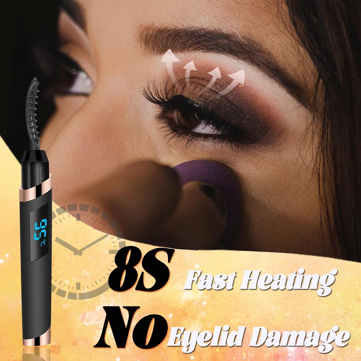 Heated Eyelash Curler - Eyelash Curlers Heated 4 Temperature Modes| Rechargeable Electric Eyelash Curler Pro| Heated Lash Curler for Women Heat up in 8s