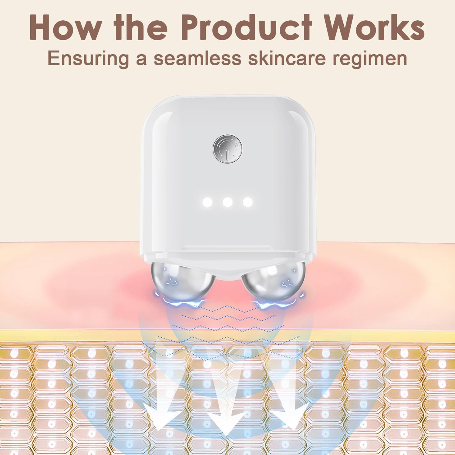 Mini Facial Firming Device, Microcurrent Facial Device, Face and Neck Skincare Device with Vibration Mode, Portable Facial Roller Massager Tool