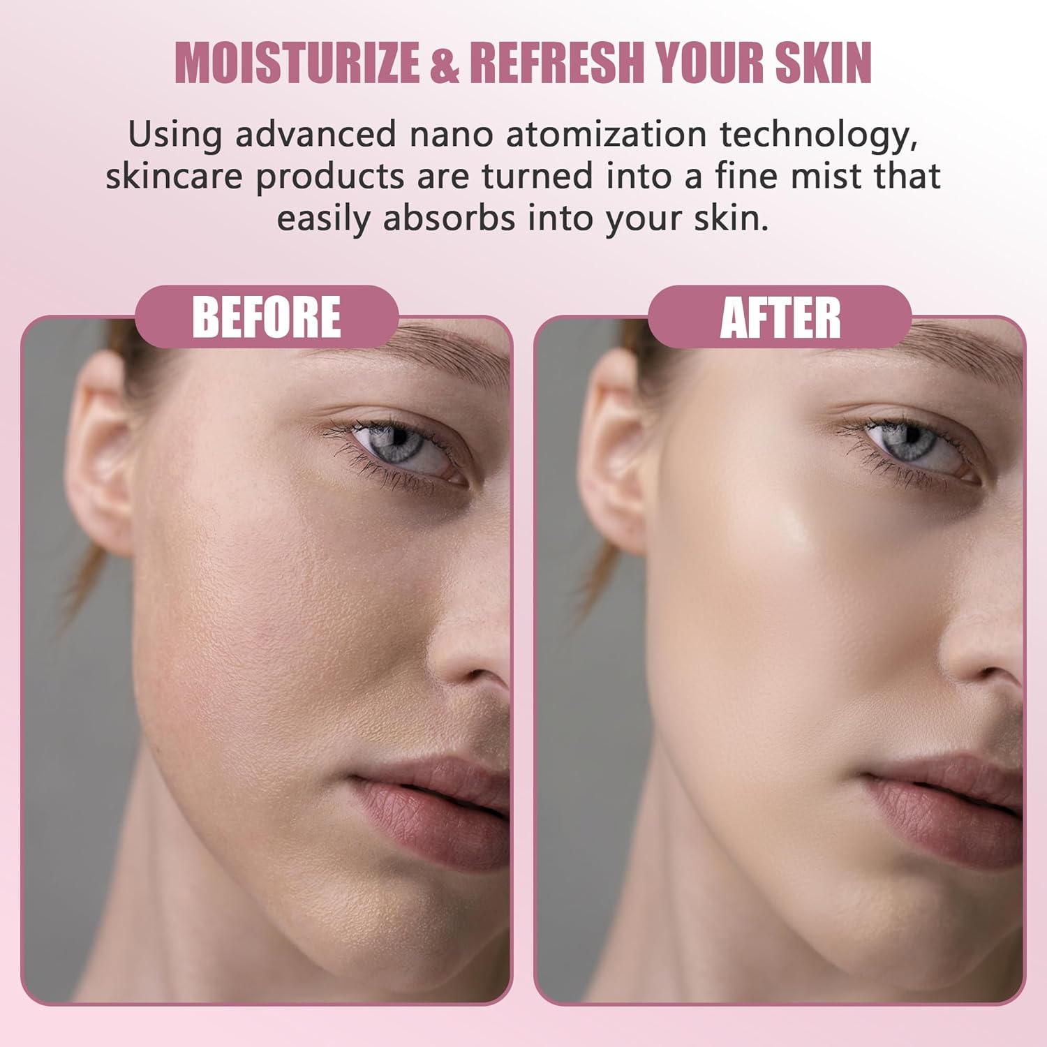 Oxygen Facial Machine – Handheld High Pressure Mist Spray Steamer for Skin Rejuvenation, Deep Cleaning, and Moisturizing – Portable, Rechargeable Airbrush