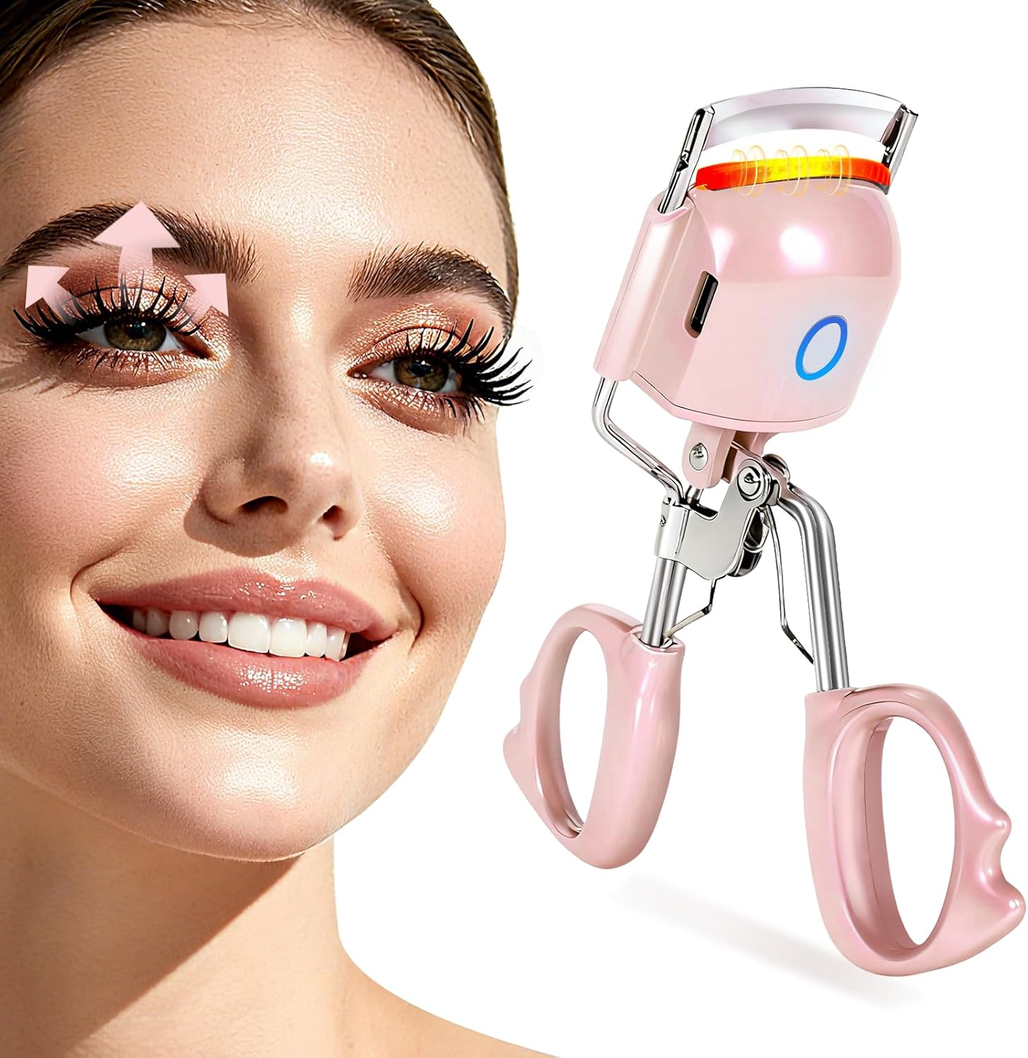 Heated Eyelash Curler Electric Eyelash Curlers 8s Fast Heating Lash Curler Safe Anti-Burn Lash Curler Intelligent Temp Control rizador de pestañas for 24H