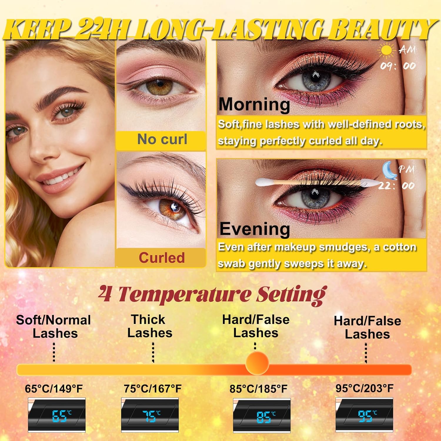 Heated Eyelash Curler - Eyelash Curlers Heated 4 Temperature Modes| Rechargeable Electric Eyelash Curler Pro| Heated Lash Curler for Women Heat up in 8s