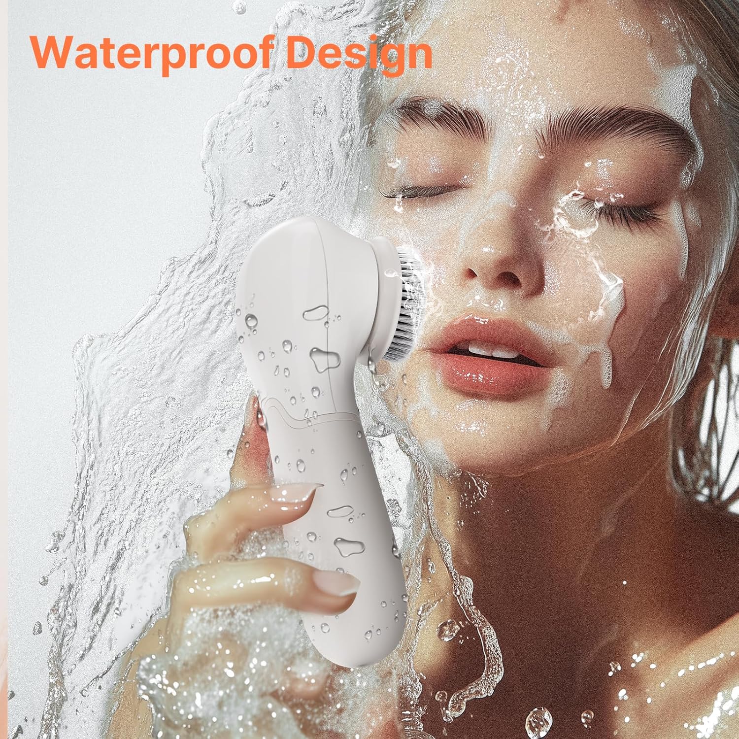 Face Scrubber with 3 Brush Heads & 2 Speeds - Deep Cleaning, Exfoliating, and Massaging for All Skin Types - Facial Cleansing Brush Includes Silicone